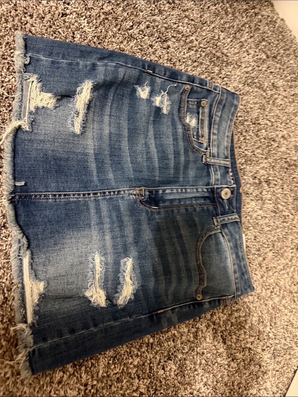 American Eagle Outfitters Distressed Blue Denim Shorts